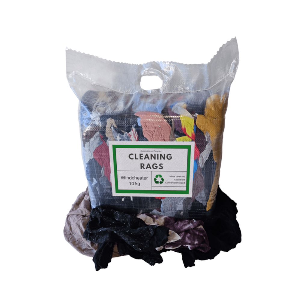 Rags, Windcheater/Jumper Material, Non-Hemmed, Heavy Duty, Highly Absorbent - 10kg Bag