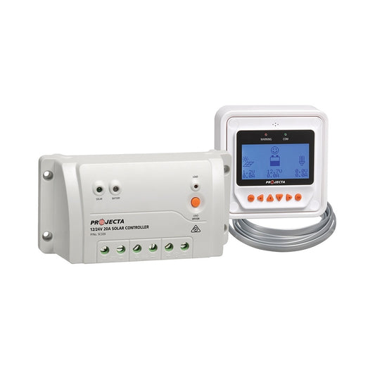 Solar Charge Controller, Projecta, 3 Stage Automatic, Remote Meter, 12/24v, 20a - Each