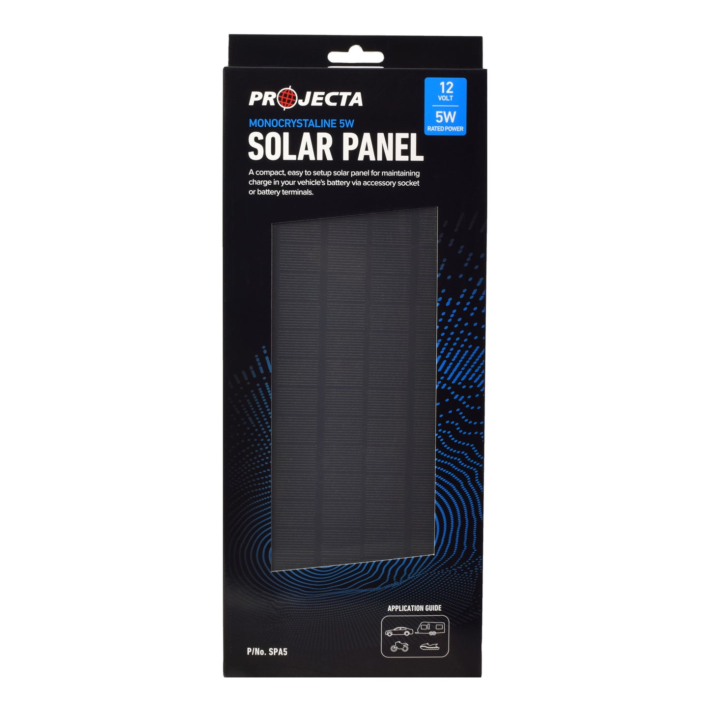 Solar Panel, Battery Maintainer, Projecta, Monocrystalline, 12v, 5w - Each