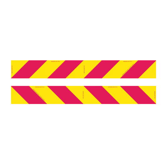 Sign, Rear Marker Candy Stripes, Self-Adhesive, 800 x 100mm - 2 Pack