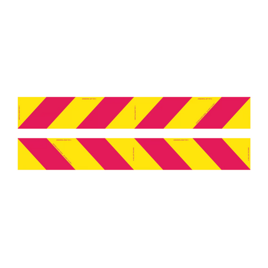 Sign, Rear Marker Candy Stripes, Metal 600 x 150mm - 2 Pack
