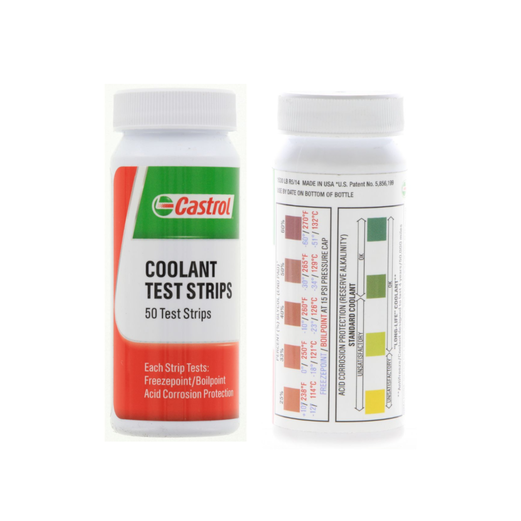 Test Strips, Castrol, for Radiator Coolant Testing (Freeze/Boil/Corrosion) - 50 Pack