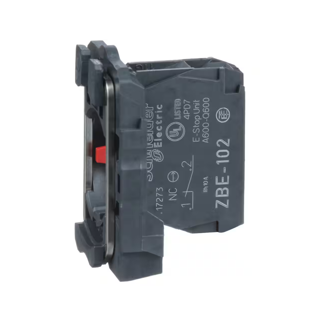 Contact Block, Schneider, Single Block with Body Fixing Collar, Harmony XB5, Plastic, 1NC - Each