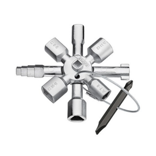 Control Cabinet Key, Knipex, Multifunctional, Locking Systems, 10 Profiles, 92mm - Each