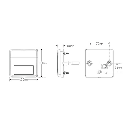 Combination Lamp, LED Autolamps, LED, 100 Series, Stop/Tail/Indicator and Reflector, 12v only - 2 Pack
