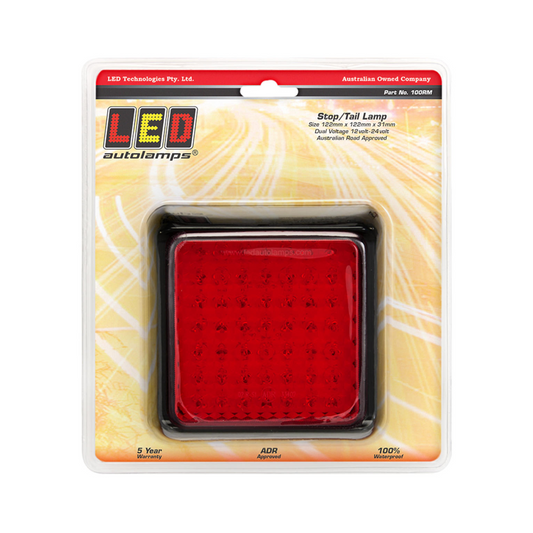 Lamp, LED Autolamps, LED 100 Series, Stop/Tail Lamp, Red, 12-24v - Each