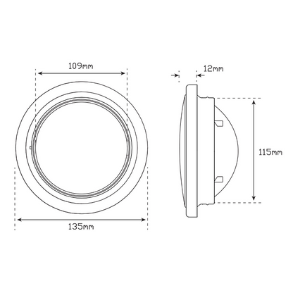 Lamp, LED Autolamps, Reverse Lamp, LED, With Grommet And Plug, White, 10-30v - Each