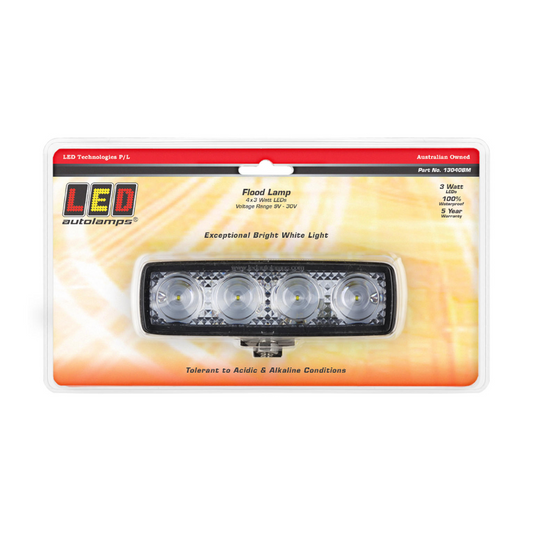 Lamp, LED Autolamps, Flood, Black Base, 9-30v, 12w - Each