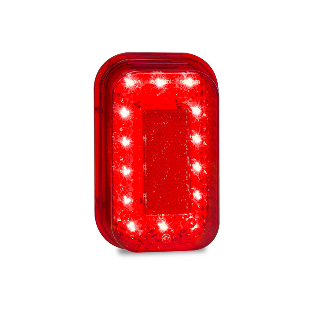 Lamp, LED Autolamps, Stop/Tail Lamp, Rectangular, LED, Red, 10-30v, Bulk - Each