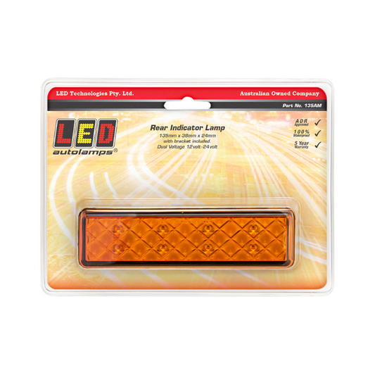 Lamp, LED Autolamps, Rear Indicator Lamp, LED, 12/24v, Amber - Each