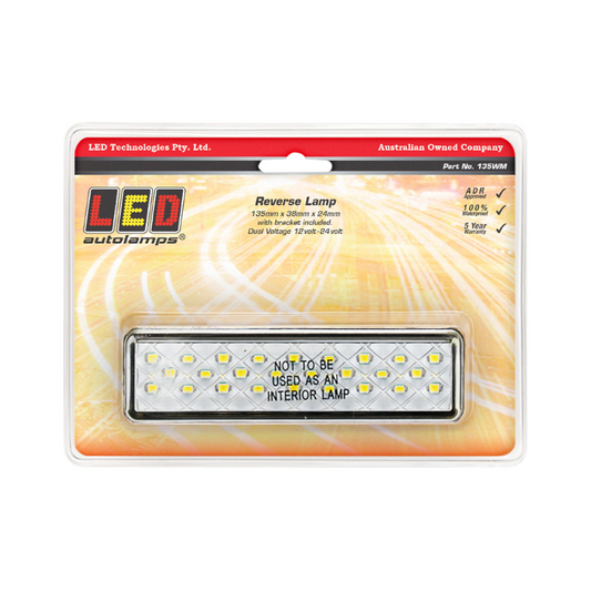 Lamp, LED Autolamps, Reverse Lamp, LED, 12/24v, White - Each