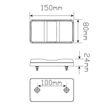 Combination Lamp, LED Autolamps, Stop/Tail Indicator Lamp, Reflex Reflector 12v - 2 Pack