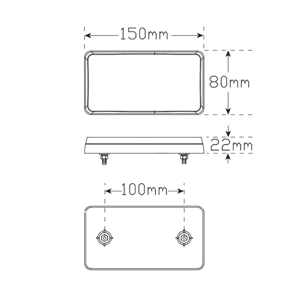 Combination Lamp, LED Autolamps, Stop/Tail Indicator Lamp, 12v - Each