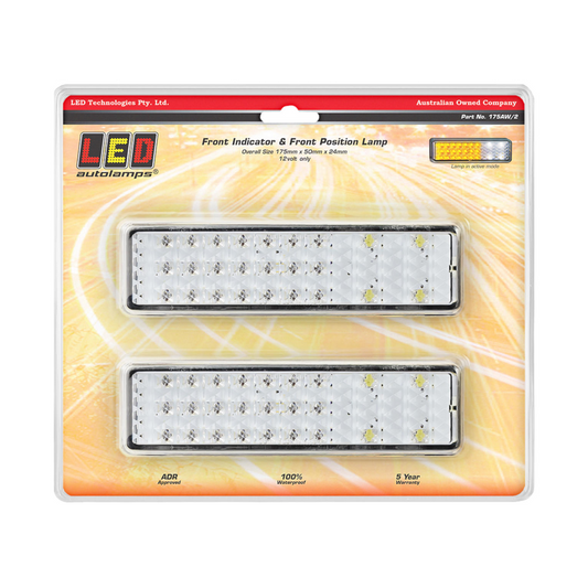 Lamp, LED Autolamps, Front Indicator/Marker Lamp, Bull Bar, LED 12v - 2 Pack