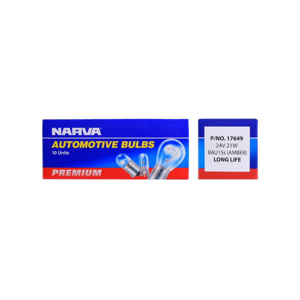 Globe, Narva, Indicator Globe, BAU15s, 24v, 21w, Amber - 10 Pack