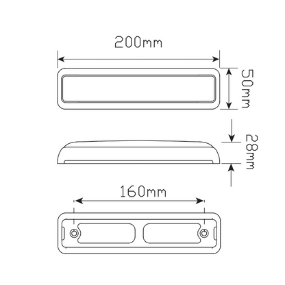 Combination Lamp, LED Autolamps, 200 Series, Stop/Tail Indicator/Reverse, LED, 12-24v - Each