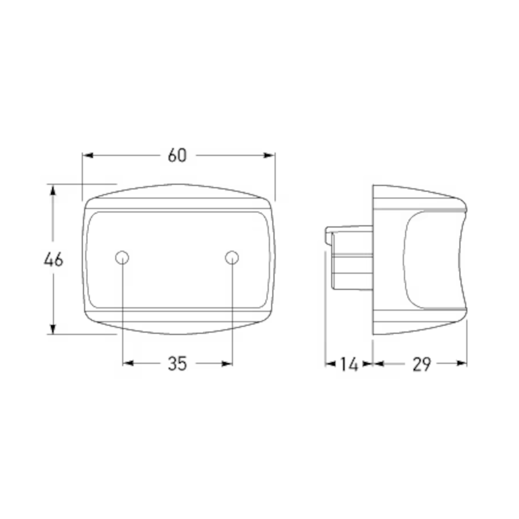 Marker Lamp, Hella, LED Front/Side Marker DuraLED, 12/24v, Amber - Each