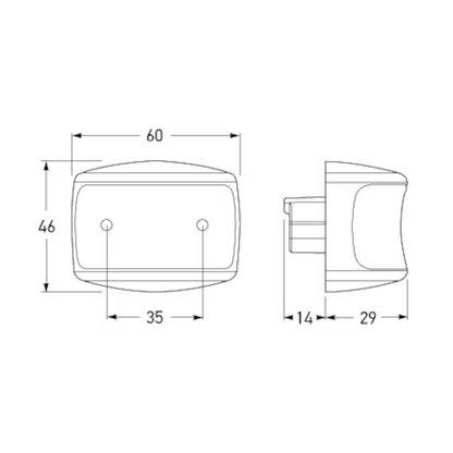 Marker Lamp, Hella, LED Front/Side Marker DuraLED, 12/24v, Amber - Each