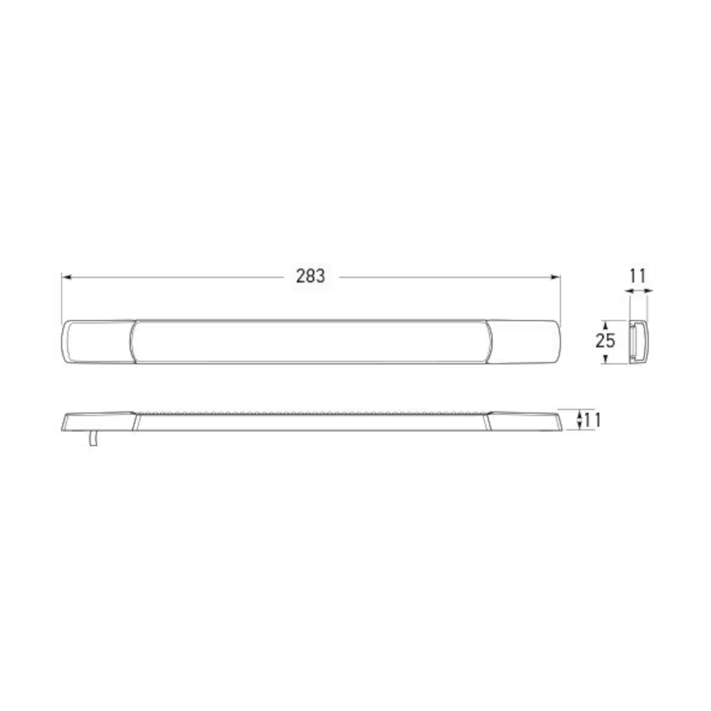 Signal Lamp, Hella, LED Front Position Indicator, Horizontal Mount, 24v - Each