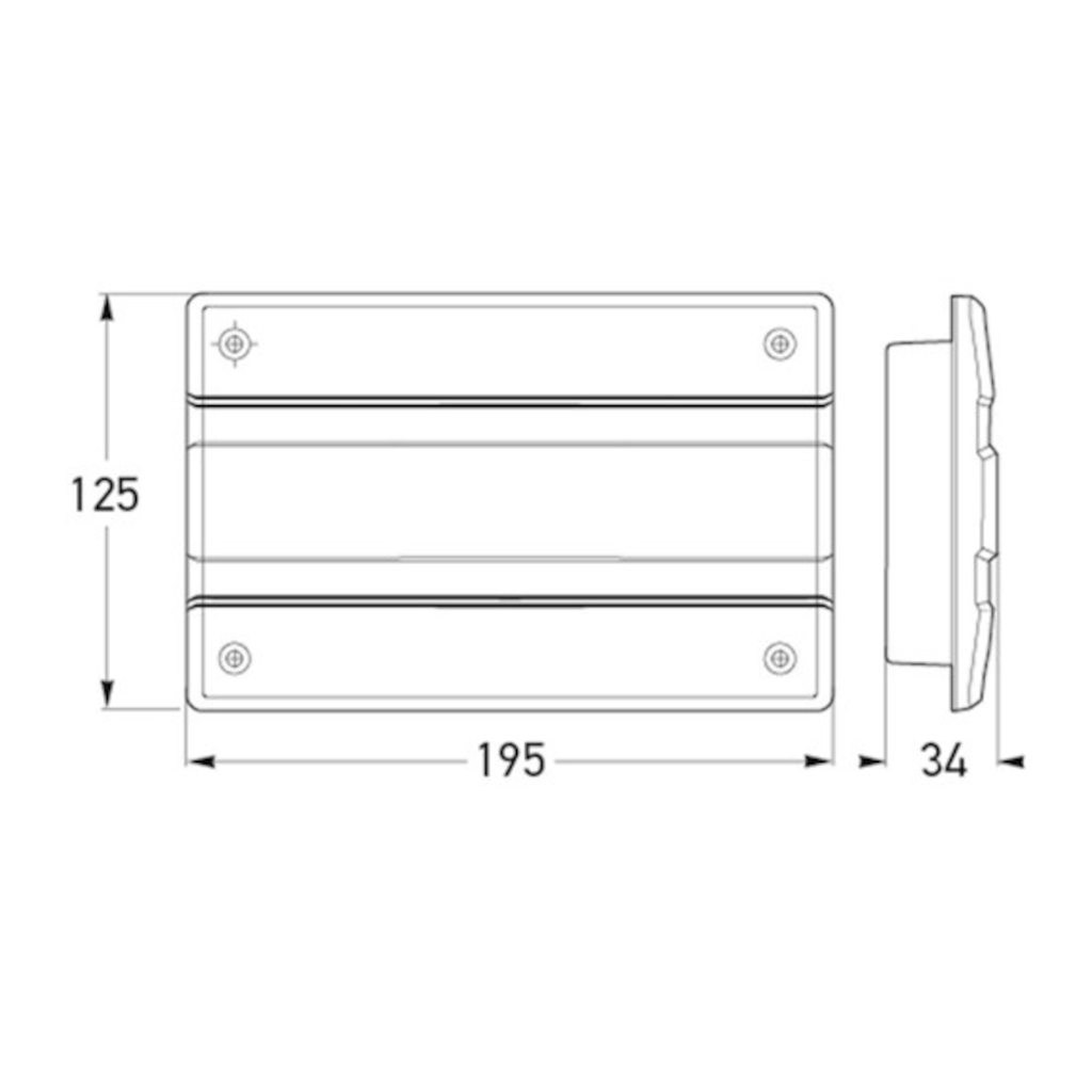 Signal Lamp, Hella, LED Rear Direction Indicator Horizontal Mount Designline, 9-33v, Amber - Each