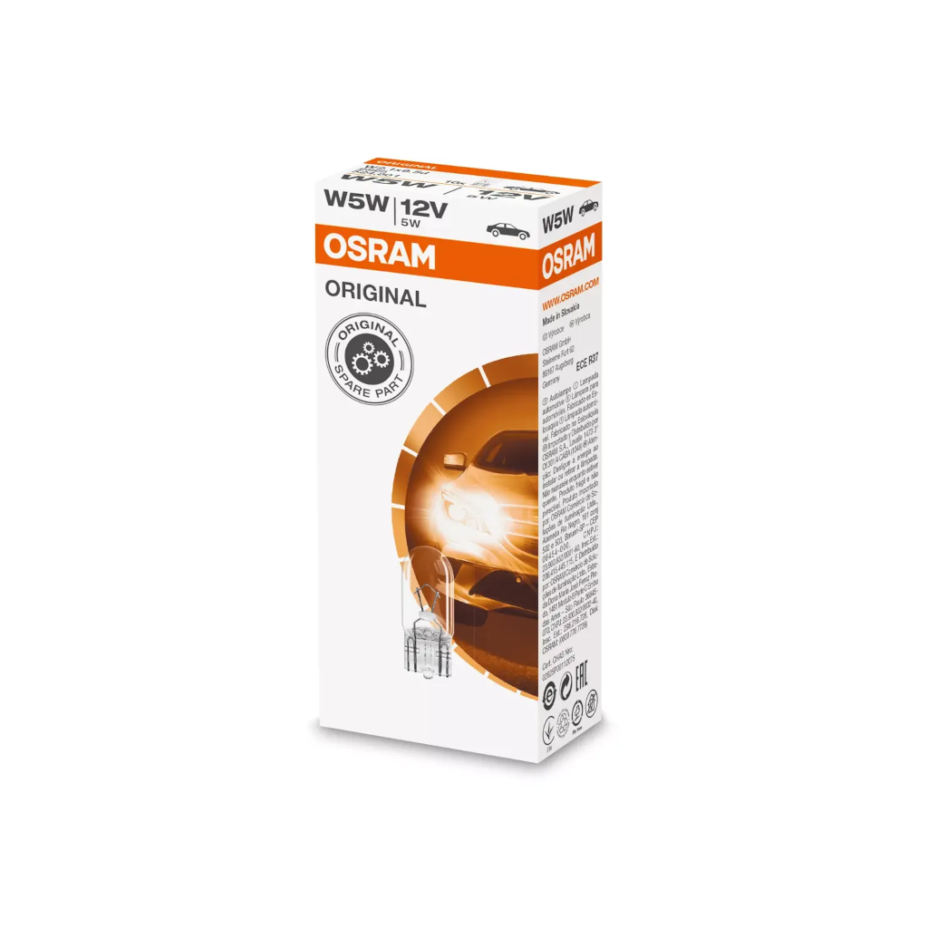 Globe, Osram, Wedge Globe, 12v, 5w - 10 Pack