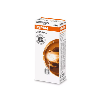 Globe, Osram, Wedge Globe, 12v, 5w - 10 Pack