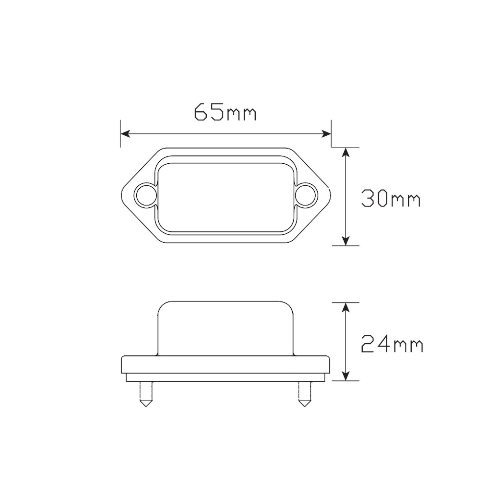 Lamp, LED Autolamps, Number Plate Lamp, Black - 2 Pack