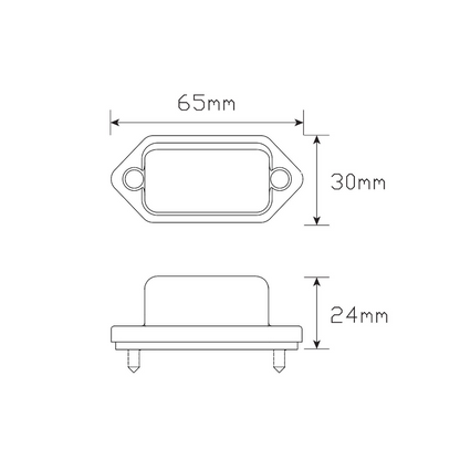 Lamp, LED Autolamps, Number Plate Lamp, Black - 2 Pack