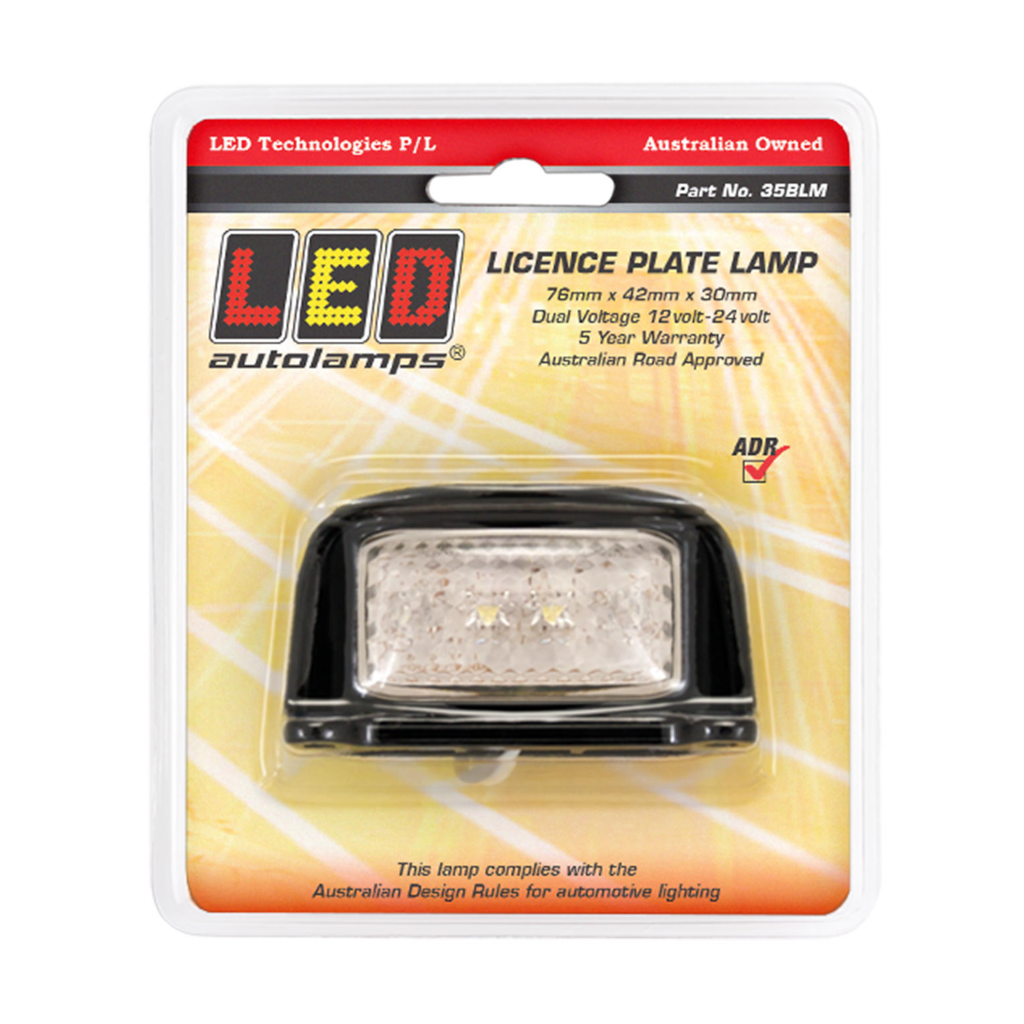 Lamp, LED Autolamps, Licence Plate, LED, Black, 12-24v - Each