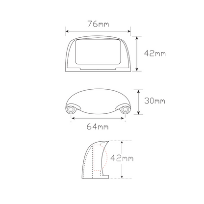 Lamp, LED Autolamps, Licence Plate, LED, Black, 12-24v - Each