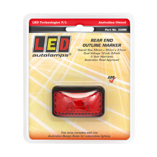 Marker Lamp, LED Autolamps, Rear Position, LED, Red, 12-24v - Each