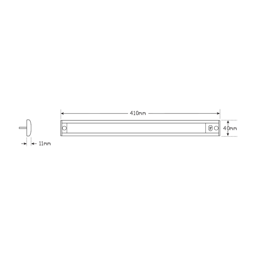 Lamp, LED Autolamps, Interior Strip Lamp, Touch Sensor (MCU), Black Base, 410 x 40mm, 12v - Each