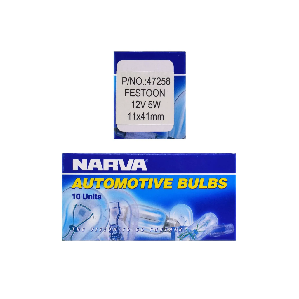 Globe, Narva, Festoon, 11 x 41mm, 12v, 5w - 10 Pack