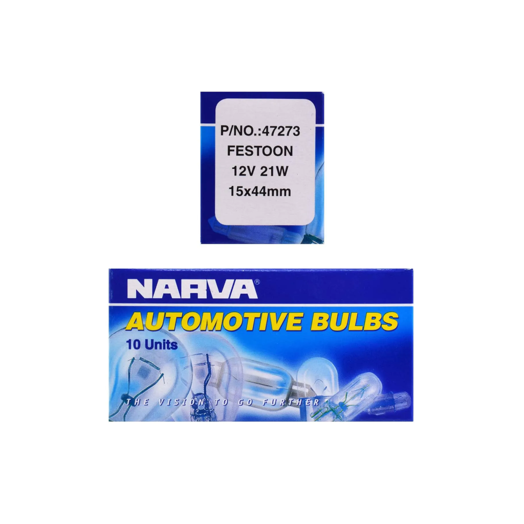 Globe, Narva, Festoon, 15 x 44mm, 12v, 21w - 10 Pack