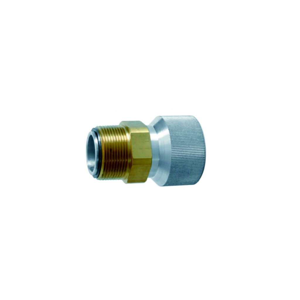 Meter Swivel Adaptor, Alemlube, Diesel Nozzle, 1" BSP (M) x 1" BSP (F), 360 Degree, HG Aluminium - Each