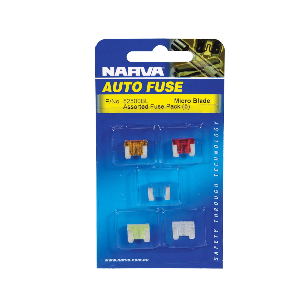 Fuse Assortment Pack, Micro Blade, Narva, 5 Types, 5 to 25a - 5 Pack