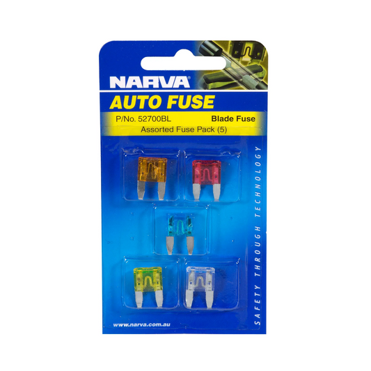 Fuse Assortment Pack, Mini Blade, Narva, 5 Types, 5 to 25a - 5 Pack