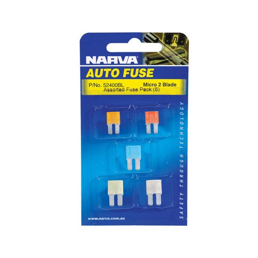 Fuse Assortment Pack, Standard Blade, Narva, 4 Types, 10 to 25a - 5 Pack