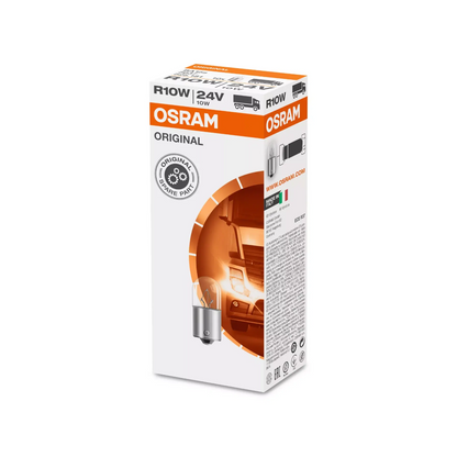 Globe, Osram, Bayonet Globe, BA15s, 24v, 10w - 10 Pack
