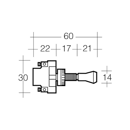 Switch, Narva, Push/Pull Off/On, 0.5-12mm Clamp Length 16a - Each
