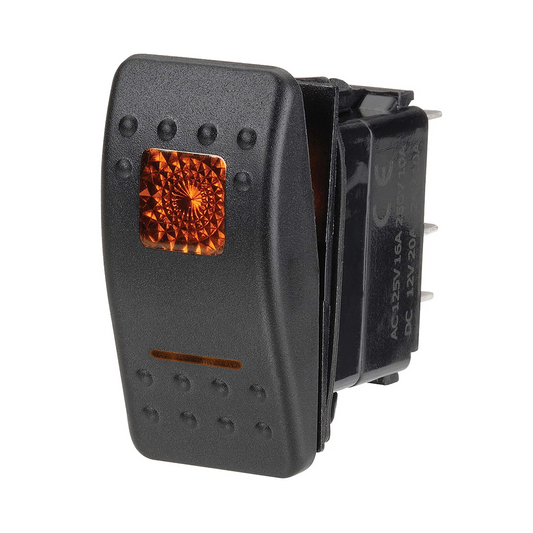 Switch, Narva, Illuminated Sealed Rocker Off/On, 12v, Amber - Each
