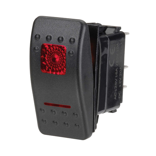 Switch, Narva, Illuminated Sealed Rocker Off/On, 12v, Red - Each