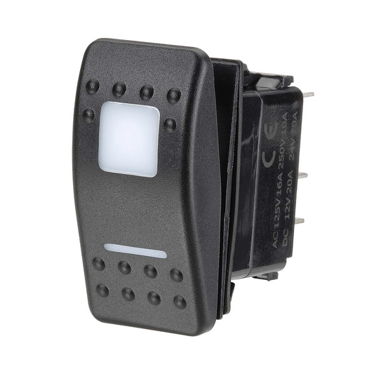 Switch, Narva, LED Illuminated Sealed Rocker Switch Off/On, 12/24v, Red - Each