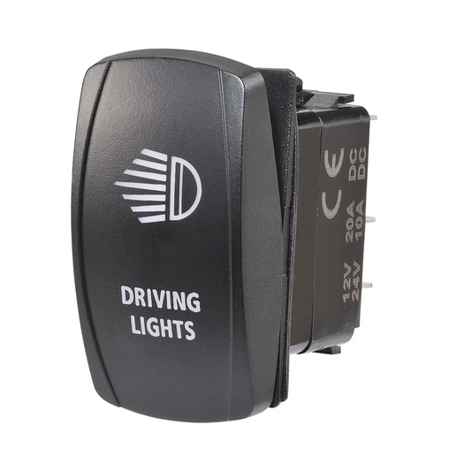 Switch, LED Driving Light, Off/On, 12/24v, Blue - Each