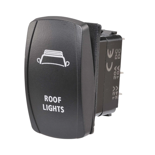 Switch, Narva, Sealed Rocker LED Illuminated, AUX Light Symbol Off/On, 12/24v, Blue - Each