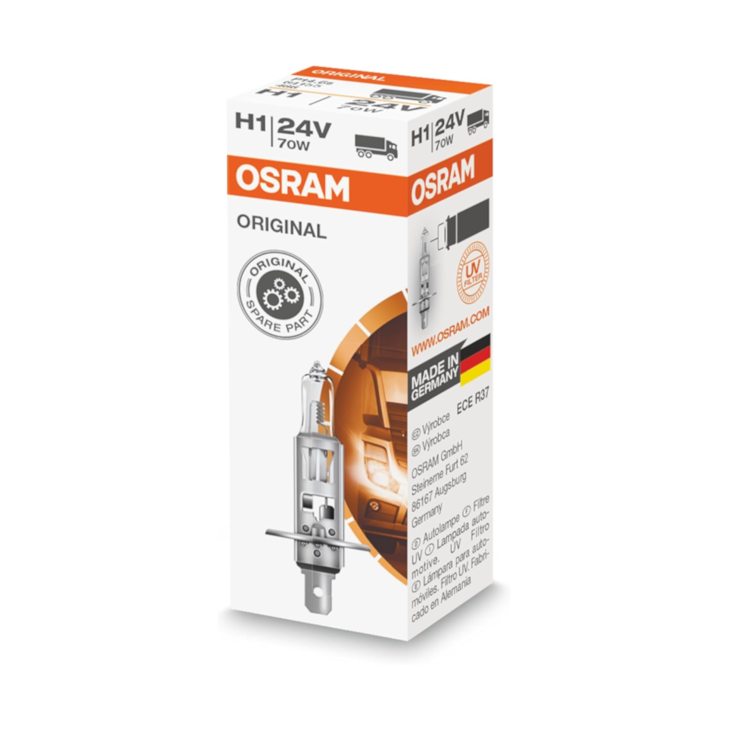 Globe, Osram, H1 Halogen Globe, 24v, 70w - Each