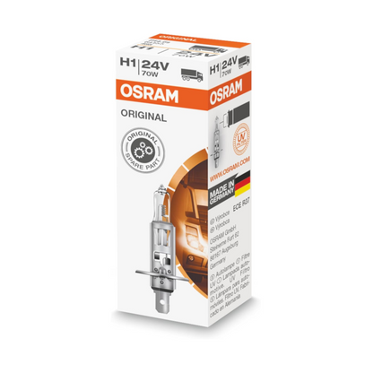 Globe, Osram, H1 Halogen Globe, 24v, 70w - Each