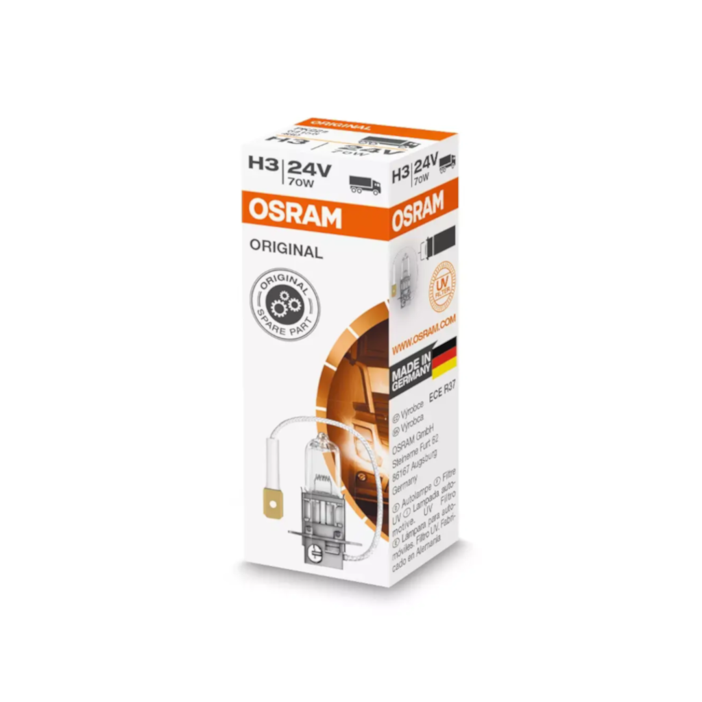 Globe, Osram, H3 Halogen Globe, 24v, 70w - Each
