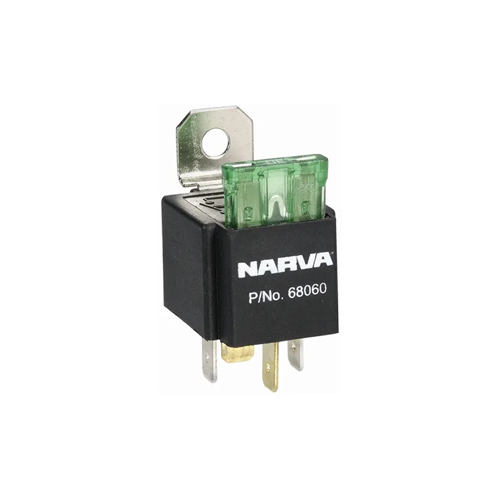 Relay, Narva, Fused 4 Pin, 12v, 30a - Each