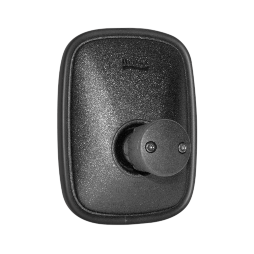 Mirror, ECCO, ABS Body Mirror, Black, Flat Panel, Fits 10-22mm Bracket, 143 x 195 x 97mm - Each